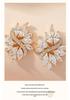 European American Retro Flower Zircon Crystal Earrings: Sparkling White Studs with Heavy Workmanship