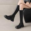 Krazing Pot Microfiber Autumn Winter Shoes Thick Bottom Platform Size 43 Long Boots Zipper Punk Style Thigh High Boots