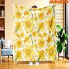 1pc Narcissus Flower Blanket - Soft Flannel Suitable for All Seasons, Cozy Throw Bedspread with Daffodil Print, Machine Washable Polyester Bedspread F
