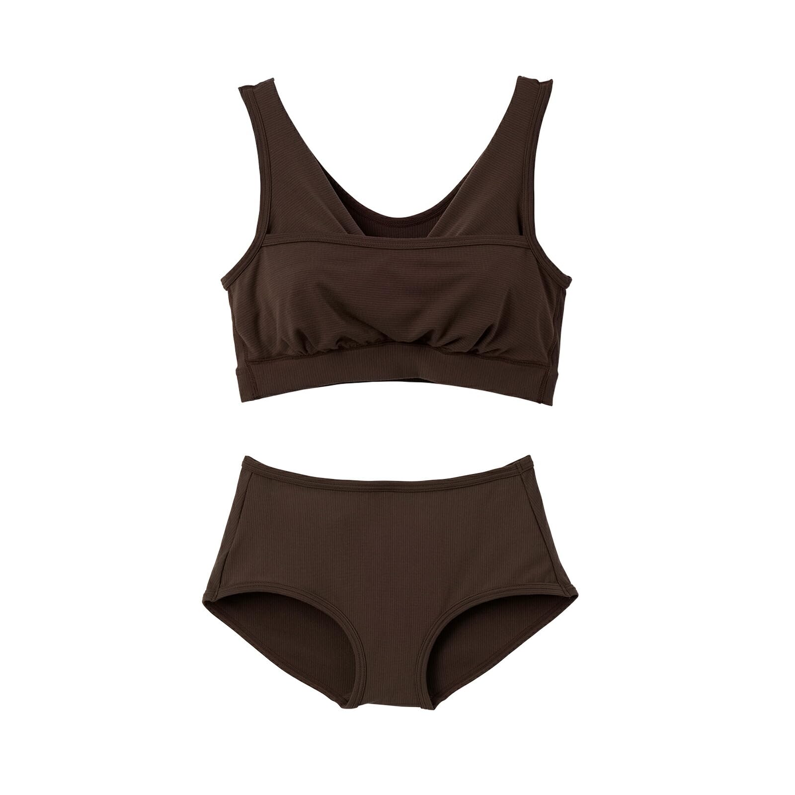 

Venex Gathering Bra and Elasticless Panties Size M Women s (with Pads) Set, Mocha,