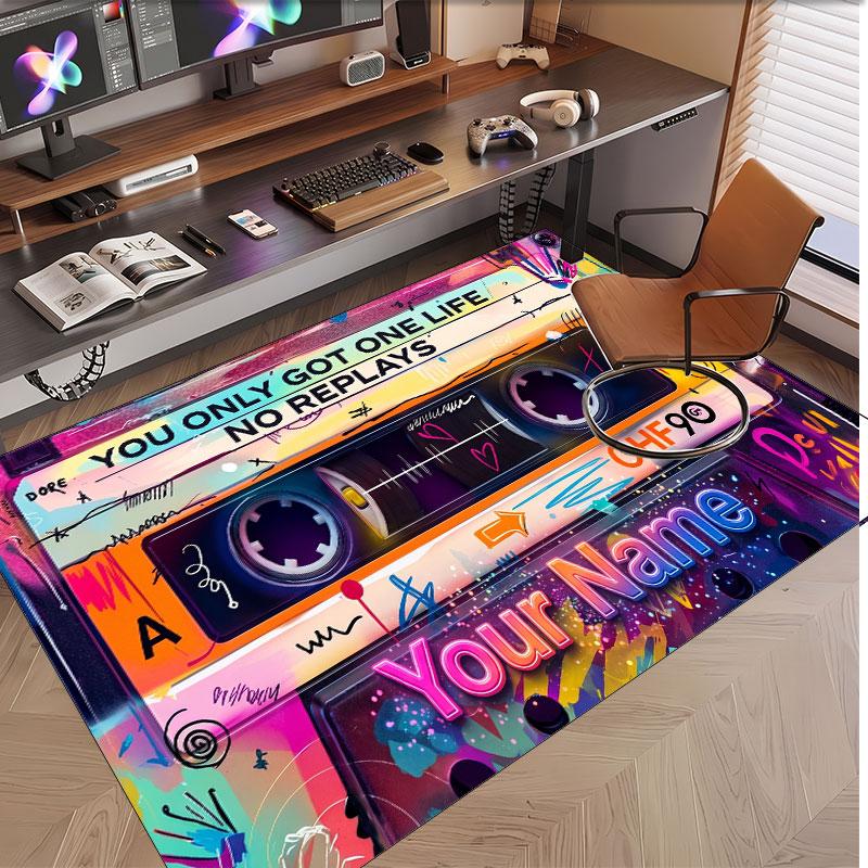 Other Similar Designs Theme Soft Crystal Velvet Rug Custom Name & Text Print Non Slip Floor Rug for Bedroom Living Room