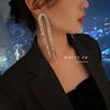 Luxury Women's Dangle Earrings Long Drop Design Silver Color Zircon Korea Earring Exquisite Trendy Wedding Bride Jewelry Gifts