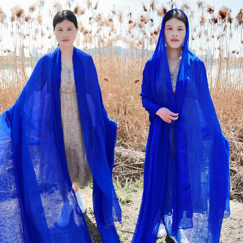 Extra Large Size Shawl Solid Color Scarf Women's Fashion Scarf Chiffon Dance Scarf Sunscreen Beach Towel, Max. Size Is 3*1.5m (±5-10cm Errors)