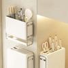 Wall Mounted Chopstick Organizers Rack Kitchen Utensil Drain Storage Rack Sink Utensils Container Countertop Storage Rack