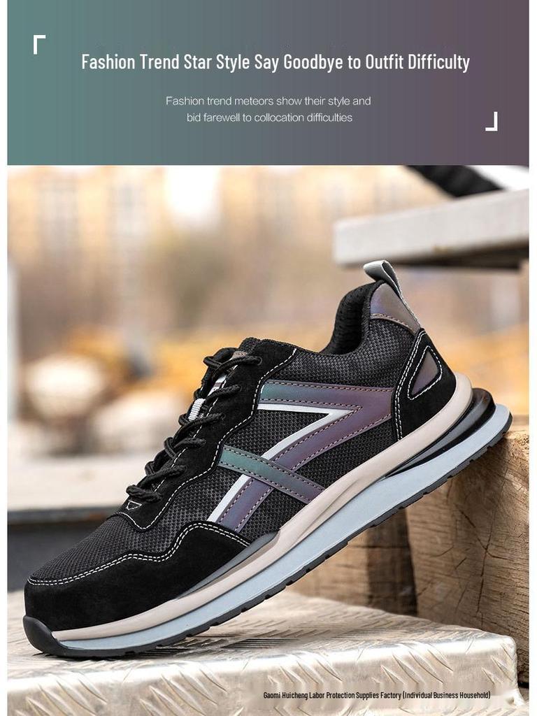 Sicherheitsschuhe mit Anti-Quetsch- und Durchtrittsschutz, reflektierenden Streifen, leichtem, bequemem und weichem, faltbarem Design.