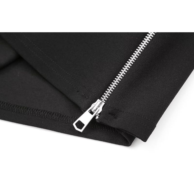 Kaslead Fashion Wind Straight Collar Knitting Zipper Tops