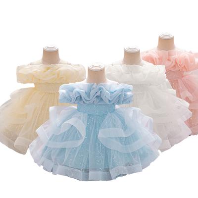 Girls Dress Wedding Newborn Baby Dress Christening Baptism Dresses with Cute Bow Toddlers Girl Birthday Party Ball Gown L190