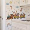 Kreslený zvířecí vlak Samolepka na zeď Odnímatelná PVC Dekorace na zeď Pro dětský pokoj Dětský pokoj Domácí dekorace