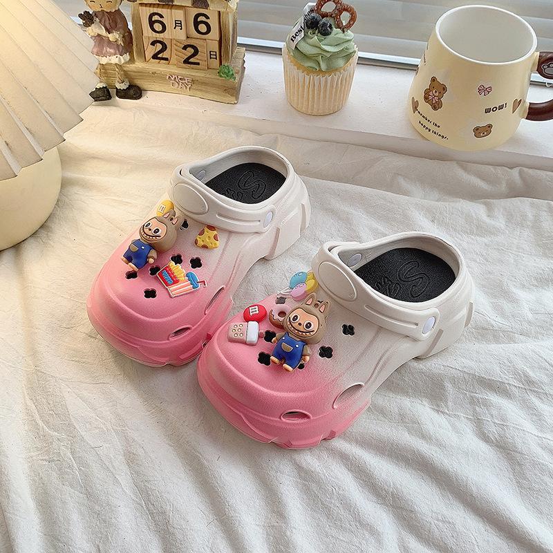 

Children s slippers fashion 2025 summer new cartoon cute baby children outdoor fashion anti-hole shoes 24-25