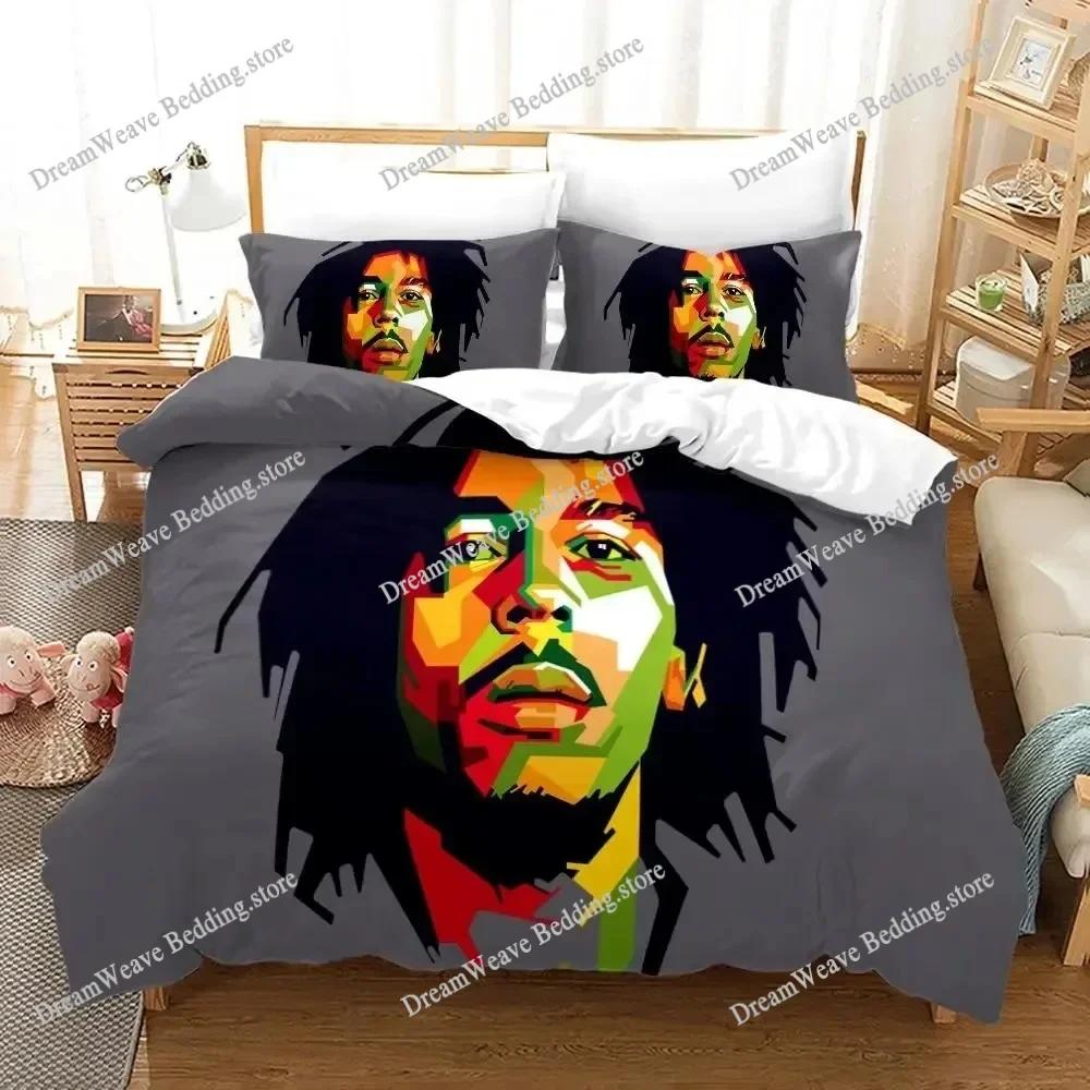 3D Print Bob Marley Duvet Cover Sets Music Legends Jamaica Singer Comfortable Bedspreads Queen King Size Polyester Bedding Sets9