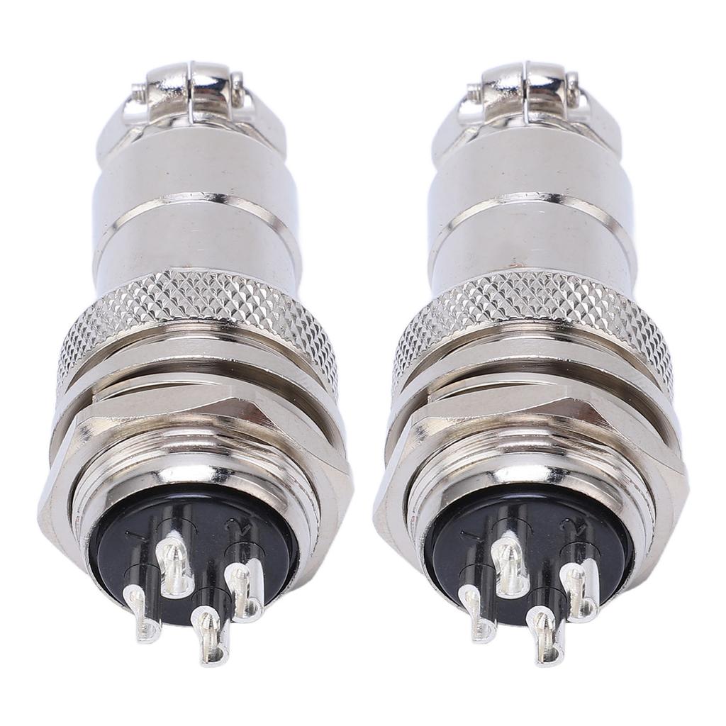 2 Stück Luftfahrtstecker Buchse Stecker Zinklegierung Gehäuse Kupfer Versilberte Anschlüsse 4 Pin