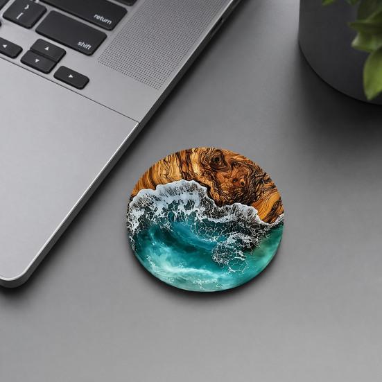 Yousheng 6PCS Car Coaster, Reusable Ocean Theme Heat Resistant Pads, Non-Slip Stain Resistant Cup Holders, for Office Desk Home