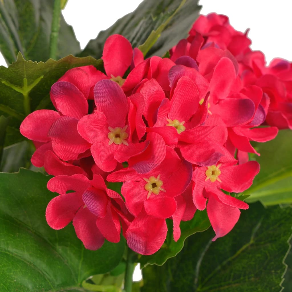 Vidaxl Artificial Hydrangea With Pot, 60 Cm, Red Color