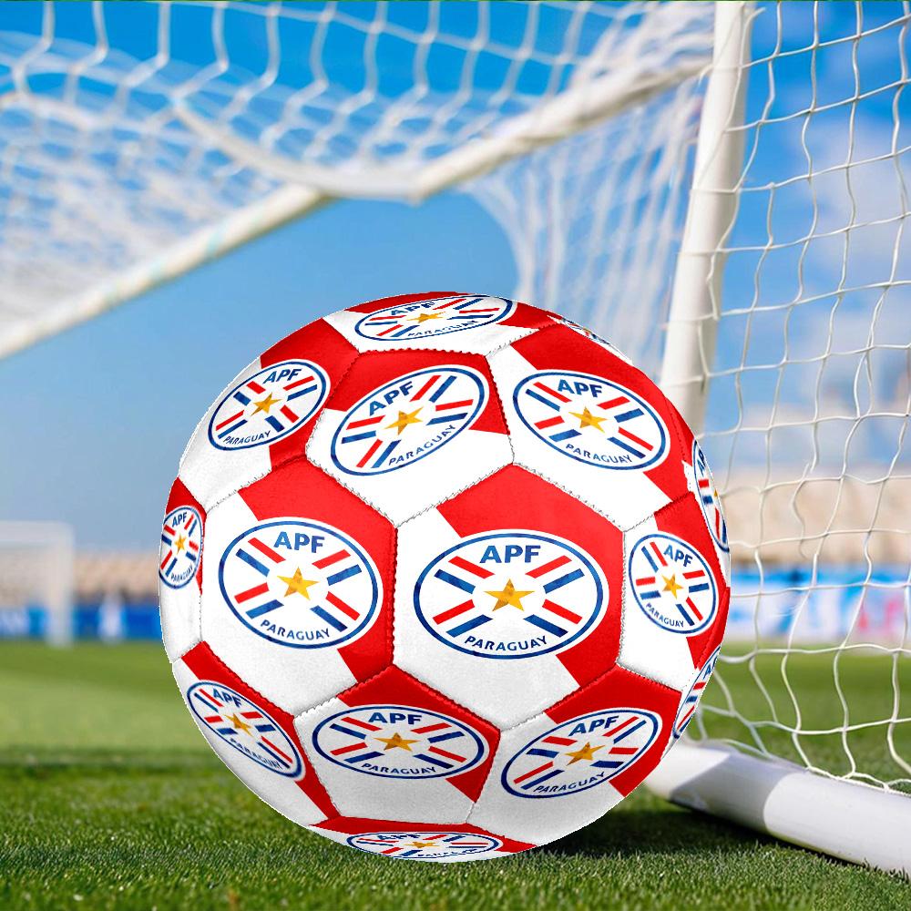 Paraguay Football Federation Emblem Size 5 Soccer Ball, Suitable for Training and Matches, High-Elasticity, Wear-Resistant Material Gift for Fan