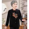 Elderly Women's New Chinese Style Gold Velvet Blouse