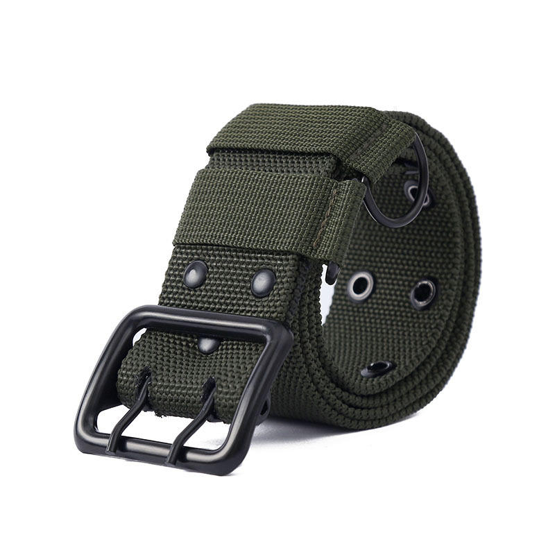 

Casual 6cm Width Men s Training Belt Adjustable Multifunctional Sports Belts Double Needle Buckle Nylon Braided Belt 110cm зелений