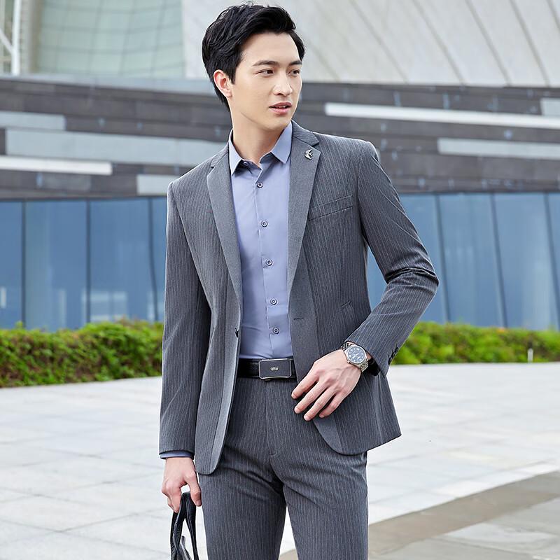 Мужской и женский полосатый деловой костюм Trolman XL