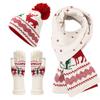 Versatile Christmas Hat Scarf Gloves Set for Schoolgirls Schoolboys Outfit