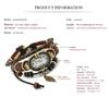 Women Genuine Leather Vintage Quartz Watch Multi Layer Handmade Bracelet Wristwatches Adjustable Length Couple Watch  Bangle