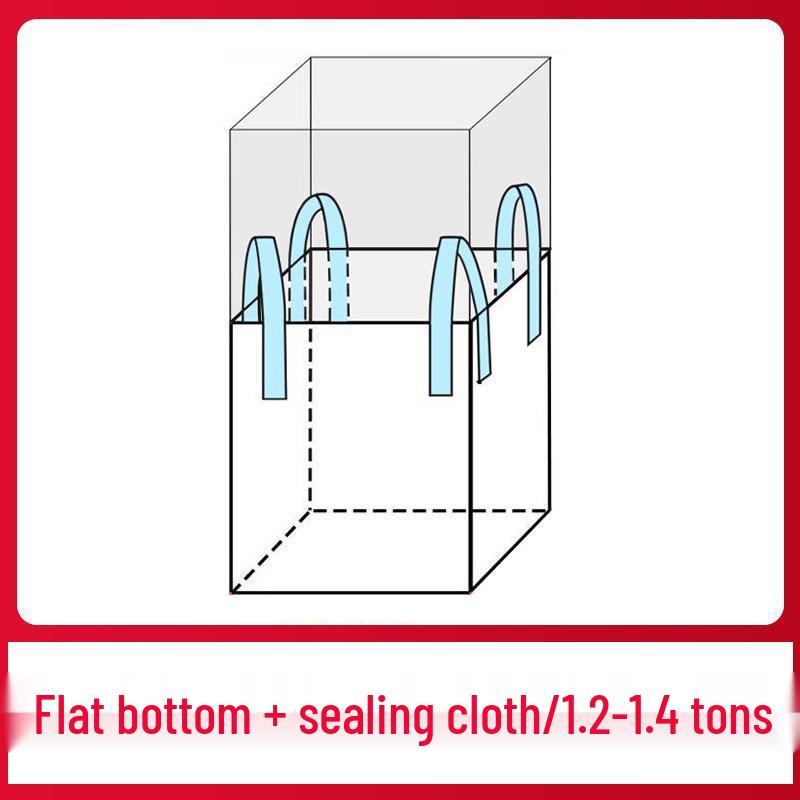 Industrial White Ton Bag - 1 Ton, Four-Loop, Pre-Pressed Space Sludge Lifting Bag