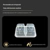 WS Disposable 650ml 2-Compartment Rectangular Food Containers with Lids