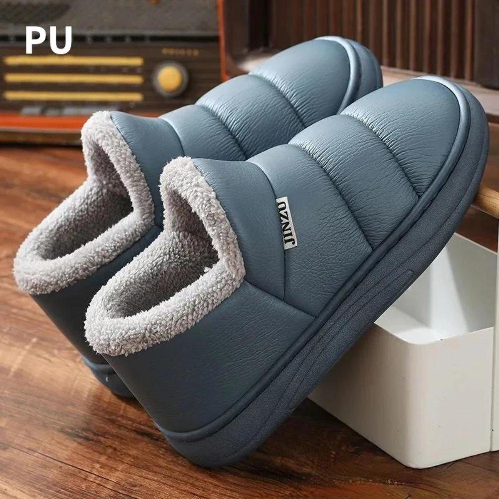 Ankunft wasserdichte Damen PU Leder Schneestiefel warmes kurzes Plüsch Stiefelette weibliche Winterschuhe Frau große Übergröße 41 45