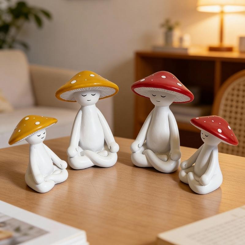 Garden Statue Fairys Garden Accessories Centrepieces Meditations Mushroom Figurines Sculptures Miniature Landscape Decors