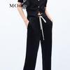 MO&Co. Women's Velvet-Feel High-Waist Casual Pants