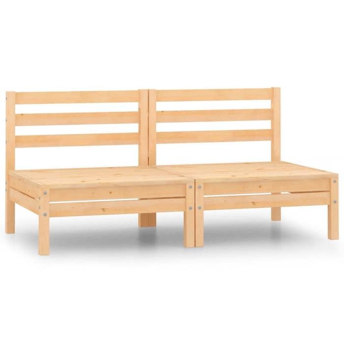 VidaXL Canapés centraux de jardin 2 pcs Bois de pin massif 806587