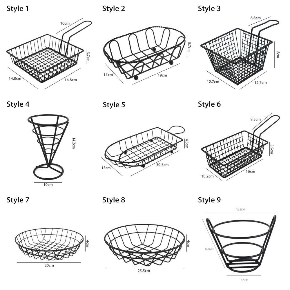 1Pcs Home BBQ Kitchen Tool Frying Tray Food Storage Container French Fries Holder Fryers Basket