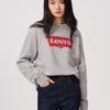 Levis Letter Print Crew Neck Casual Long Sleeve Loose Sweatshirt Men Sweatshirt Gray 19492-0026