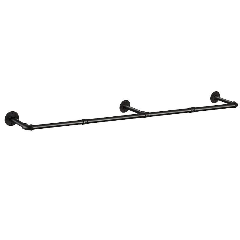 

1 industrial pipe hanger, 72 inch long heavy-duty detachable iron garment rack wall mounted, space saving countryside style.