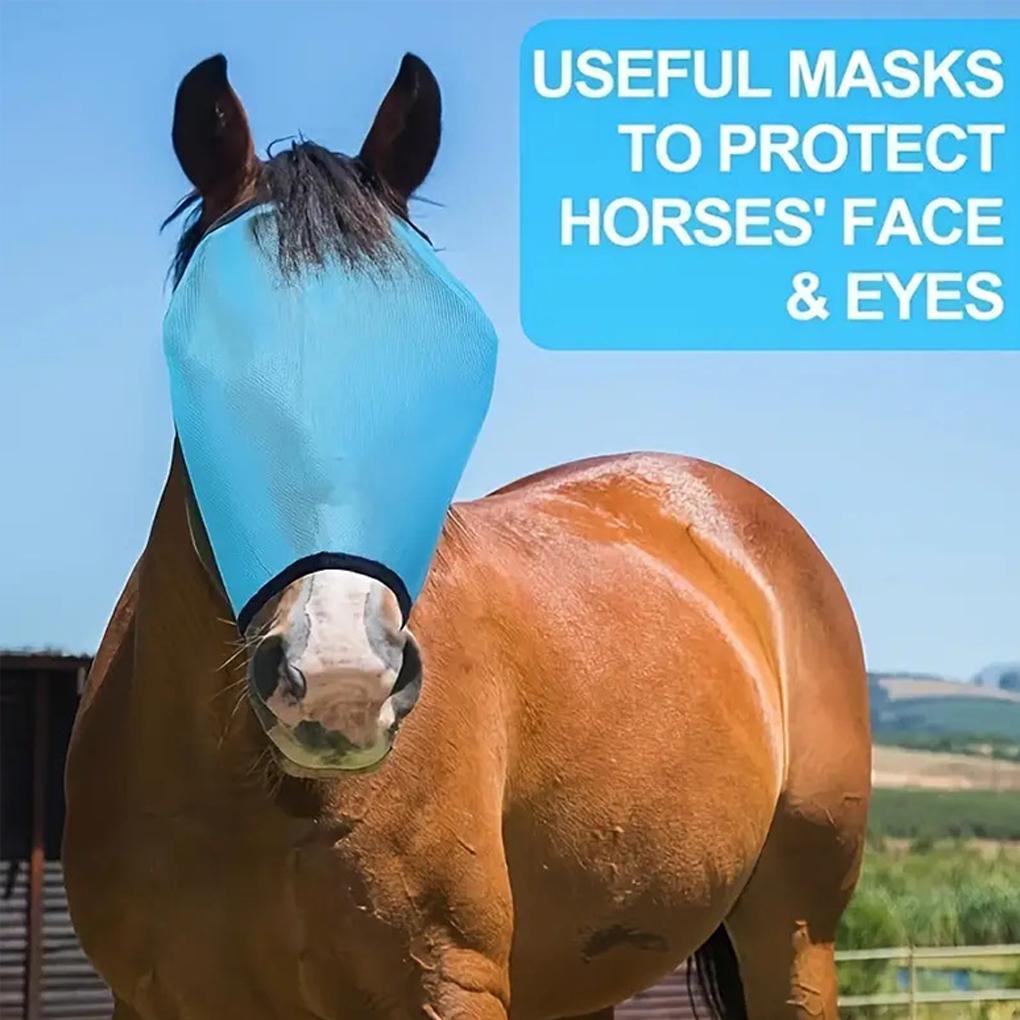 Polyester Durable Horse Face Mask With Unique Leopard Pattern For Reliable Insect