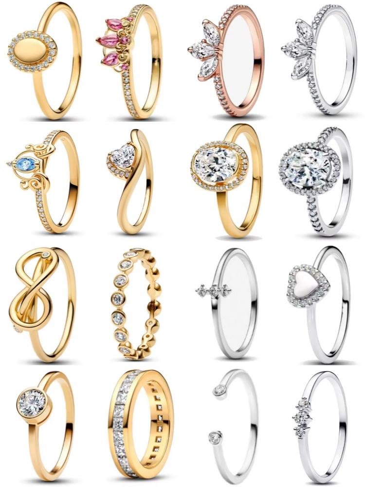 Neuer 925er Silber Herzförmiger Ring Größe 6 7 8 9 Geeignet für Valentinstag Feiertag Geschenk für Frauen DIY Hochwertiger Modeschmuck