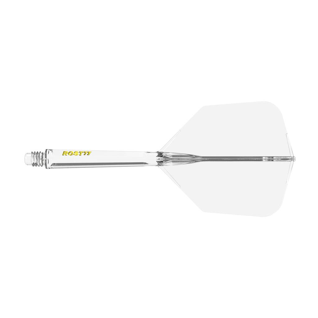 CUESOUL ROST 77 Transparent Big Wing Set of Clear Flights with Yellow Large One-Piece Flights, Shape, 3, Logo, (CS-77-11T1-L)