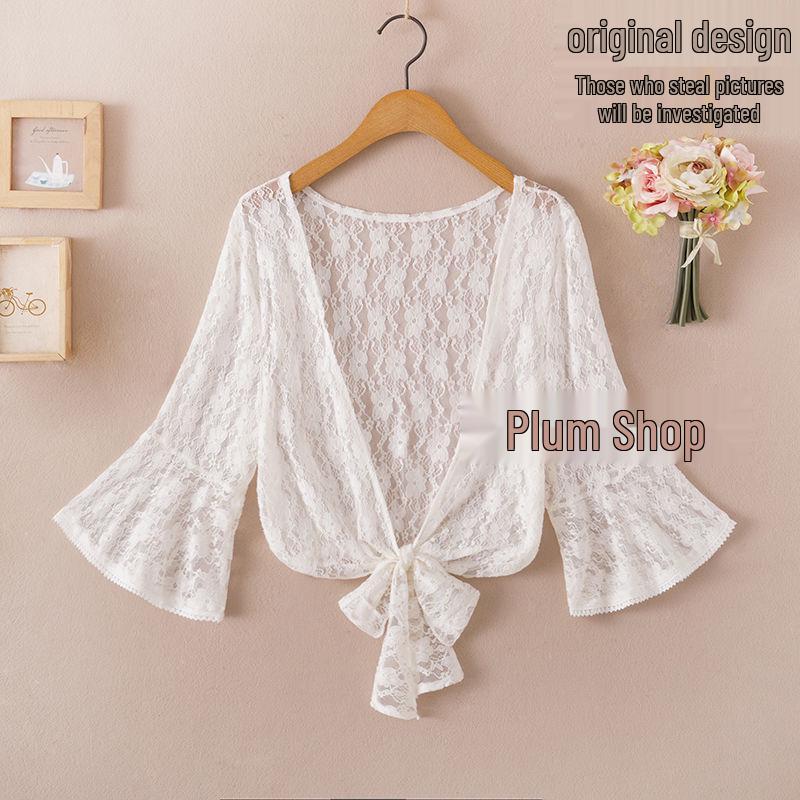 2025 Women's Summer Sun Protection Chiffon Shawl Jacket - Versatile Short Sleeve Cardigan