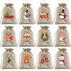12pcs Halloween Drawstring Bag Packaging Valentine's Day Gift Bag Party Festival Gift Bag Christmas Cloth Drawstring Bag