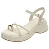 Summer new platform sandals women's toe straps Roman shoes wear fashion slippers one-word buckle beach shoes women