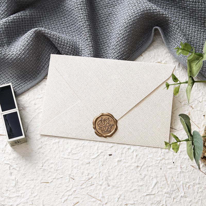 Ręcznie pisana kartka z teksturą juty na każdą okazję: Urodziny, Podziękowania, Nauczyciel, Dzień Matki z pieczęcią woskową