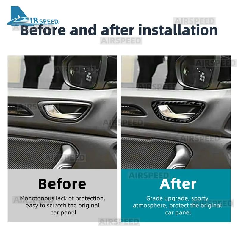 Soft Carbon Fiber Car Interior Door Handle Frame Sticker For Renault Megane 4 2016 2017 2018 2024 2025