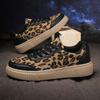 New Women's Fashionable and Comfortable Casual Sports Shoes with Leopard Print Made of Artificial Cover, Suitable for Outdoor Entertainment Activities