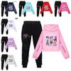 Kpop Demon Hunters Girls Cotton Casual Set With Long Sleeve Hoodie And Pants For Ages 110-170cm