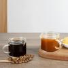 2 Piece Clear Glass Coffee Cup Set 120 ML with Handle Coffee Mug Mini Heat-resistant Measure Cup Espresso Accessories
