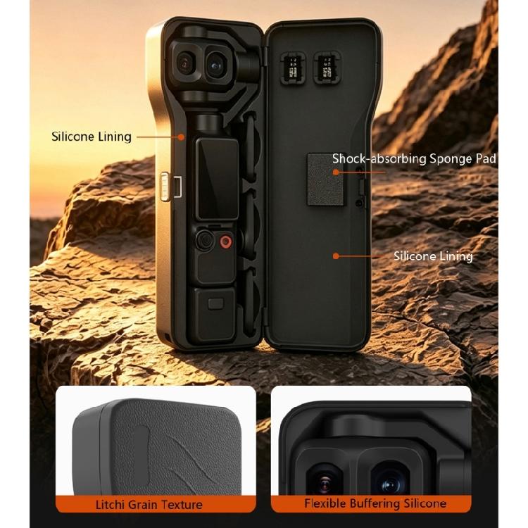 ABS Camera Carrying Case with Silicone Components, Molded Interior Storage, Device Supports and Integrated Card Holders