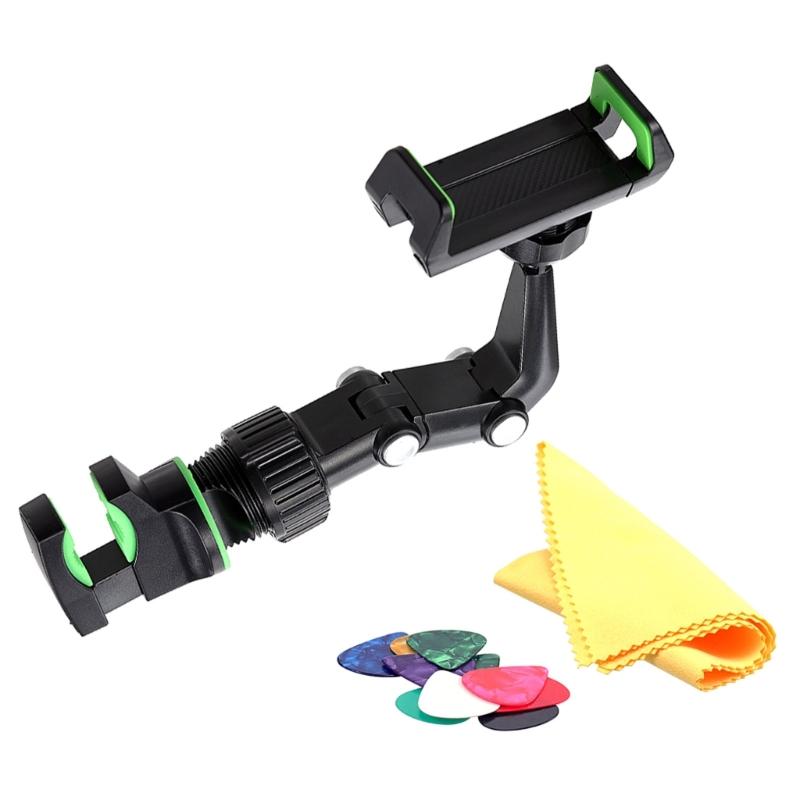 

Adjustable Phone Clamp Waterproofed Insulated Guitar Headstock Phone Clamps for Sheet Music Video Tutorials 1