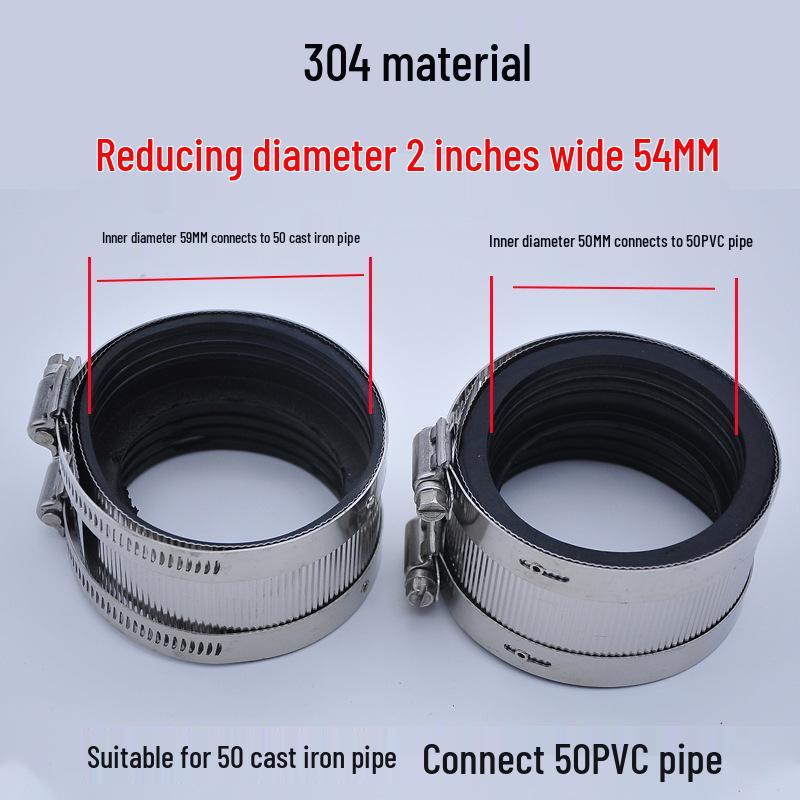 Heavy-Duty Stainless Steel and Cast Iron Flexible Pipe Clamp for Sewer and Drain Pipes