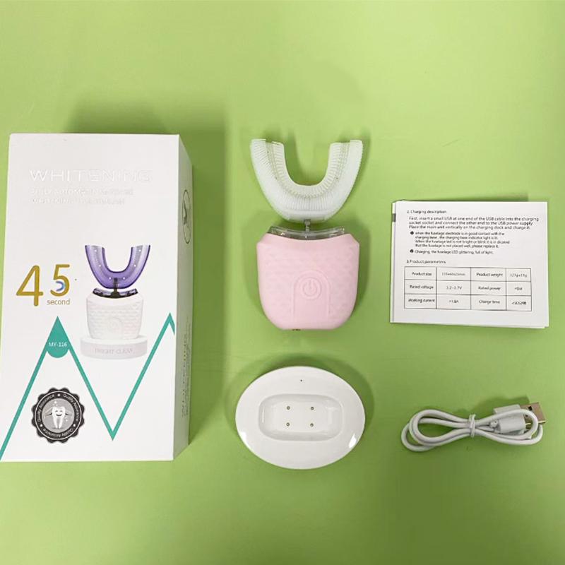 Professinal Portable 360 Degree U Shape Sonic Toothbrush Oral Cleansing Brush Sonic Automatic Electric Toothbrush