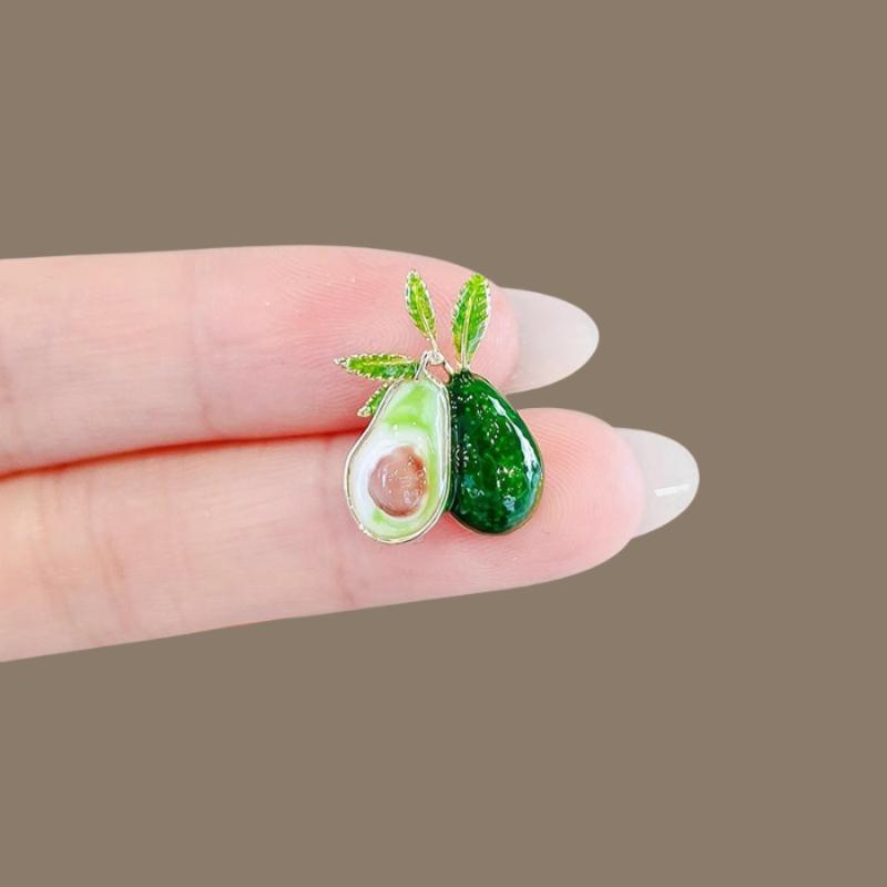 Zarte Emaillierte Avocado Broschen Anstecknadeln Für Damen Kleidung Mantel Bankett Accessoires Geschenke