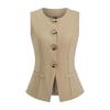 Damen Blazer Weste Schick Business Ärmellos Anzugweste Lässig Knopfleiste Büro Arbeit Weste Top