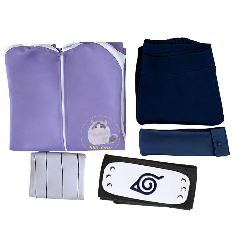 

Аниме Хьюга Хината Косплей Костюм Парик Толстовка Брюки Ажурная сетка Высокий карман для ног Cos Convention Ежедневное использование Подарок S как